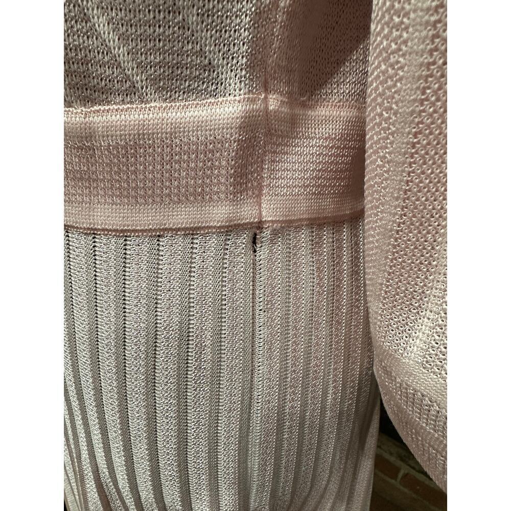 Misook Pleated Knit Midi Fit Flare Pink XS Rich Elegant Brunch Events Feminine - Picture 9 of 11